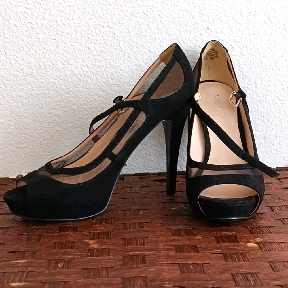 Nine West fishnets heels